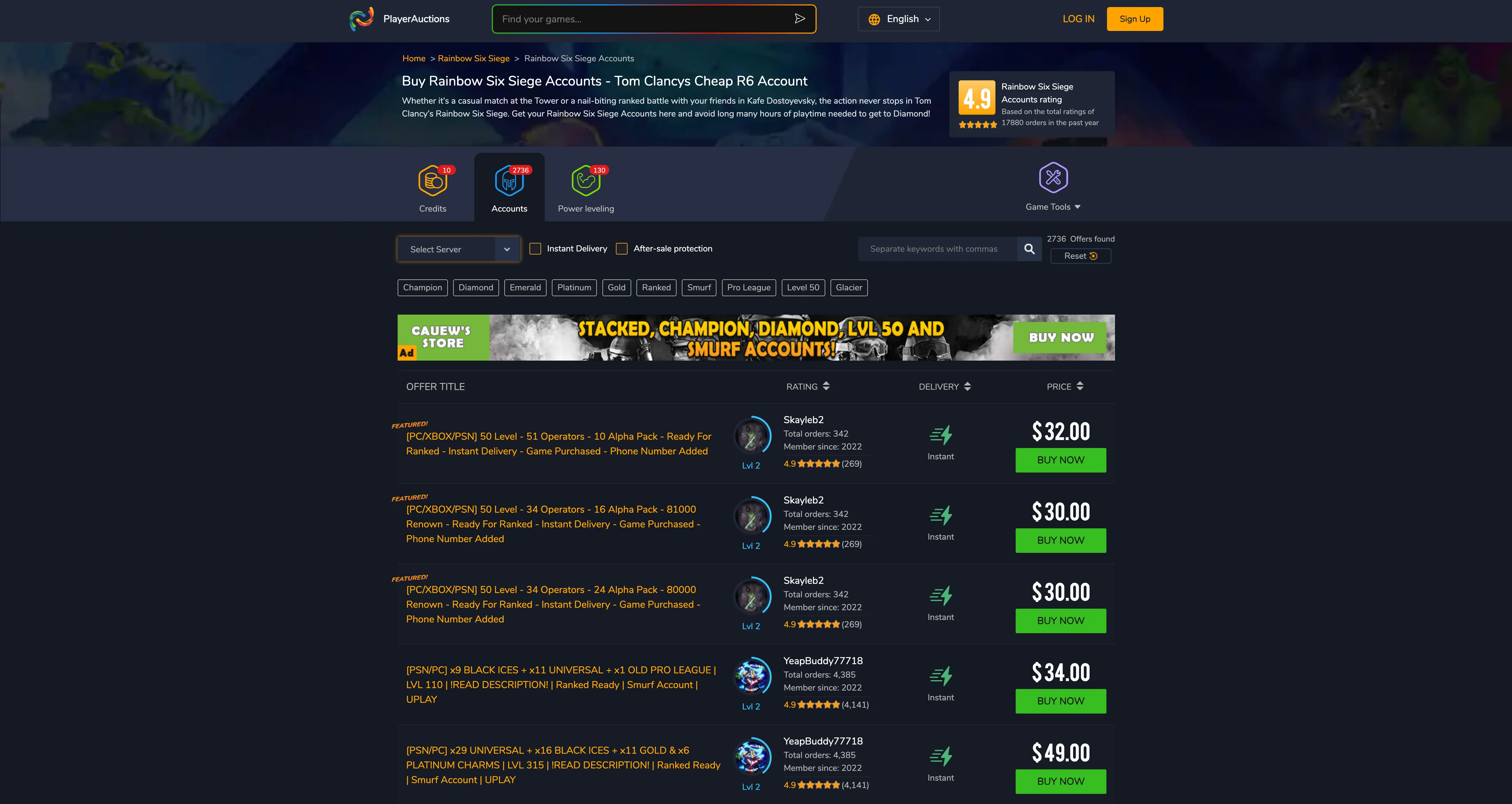 best places to buy r6x accounts